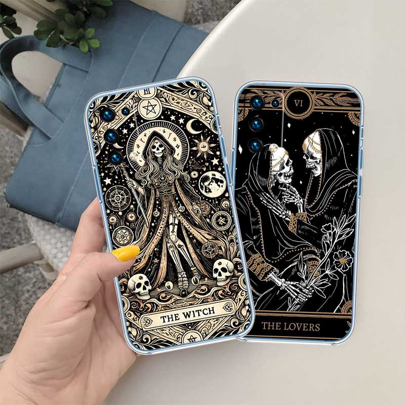 RE21 Divination Tarot Transparent Phone Case for Motorola Moto G40 G04 G05 One Ace Action  Fusion + Plus Hyper Macro Vision Zoom