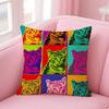 Pop Art Throw Pillow Cover Colorful Lips Dollar Sign Flower Print Cushion Case Modern Art Decor Pillowcase For Sofa Couch Living