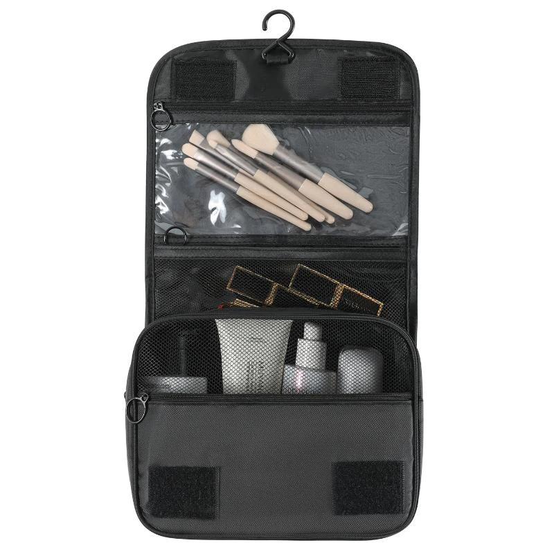 1Pcs Waterproof Women Cosmetic Storage Bag Portable Toiletry Washbag With Hanging Hook Large Capacity Travel Makeup Case
