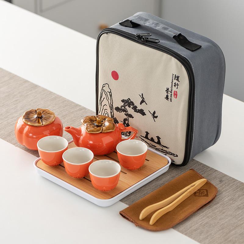 Persimmon Ruyi Kung Fu Tea Set Gift Box Set Persimmon Teapot Teacup Company Annual Meeting Business Gifts