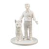 3D Printed Man with Dog Figurines, Interactive Dog Memorial Gifts for Dog Lovers, Man and Dog Statue, Minimalist Puppy & Owner Decorative Arts for