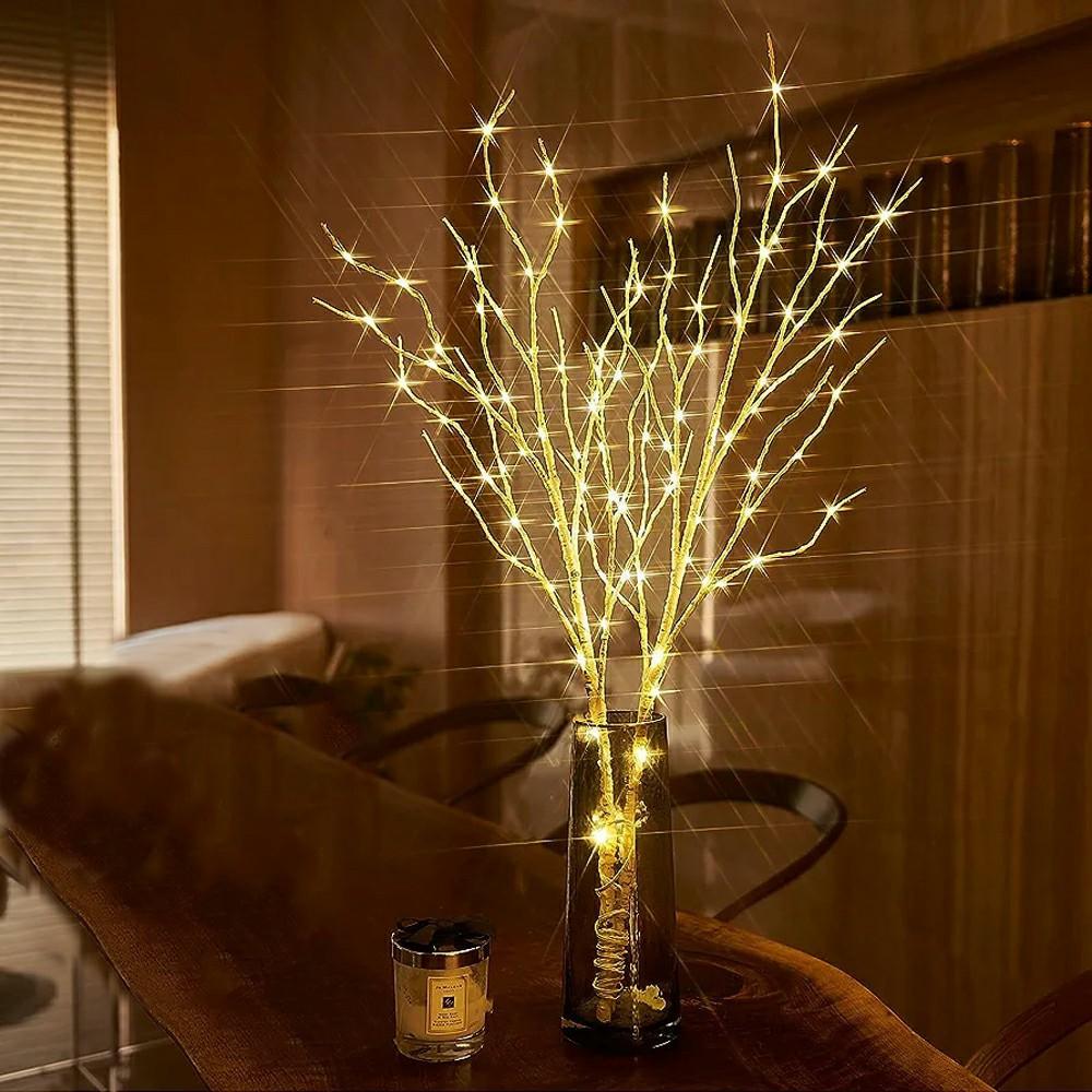 50-LED 80cm Simulation Birch Tree Branch Light Indoor Decorative Light Holiday Party Home Decor