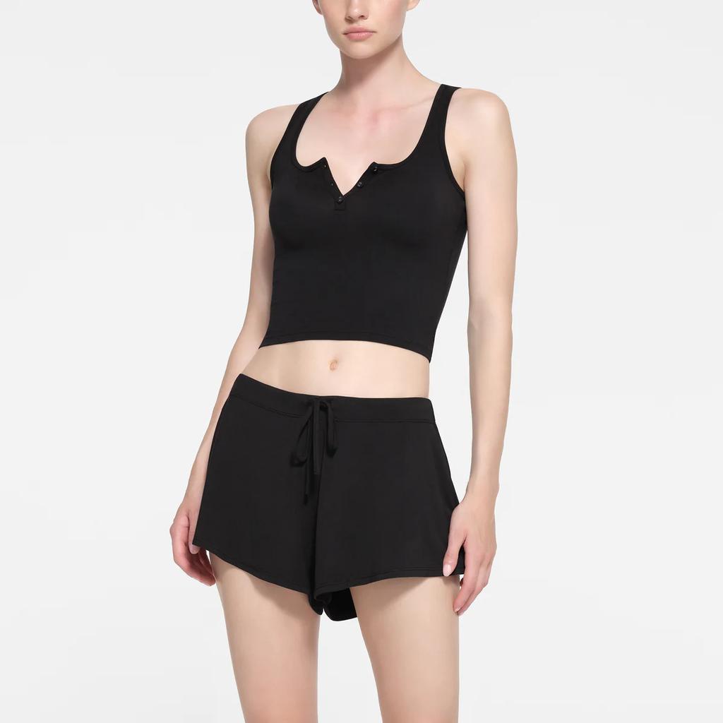 Skims Sleep Henley Tank Top Women tops Onyx Agate SL-TNK-6289W-ONX
