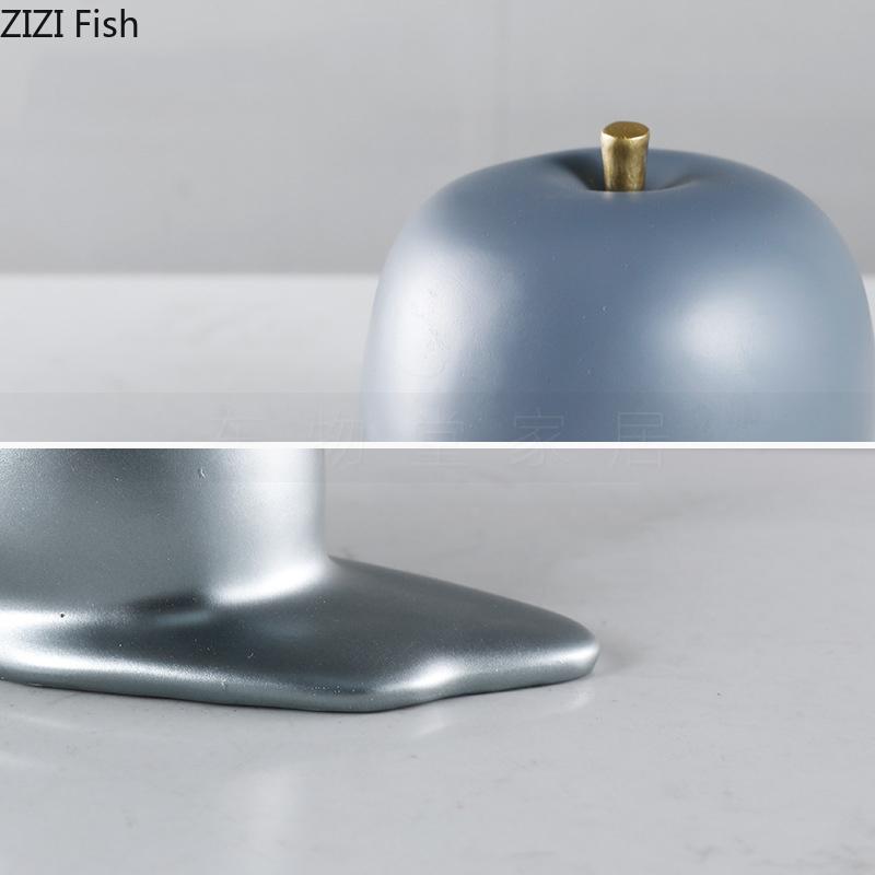 Creative Melting Apples Statue Desk Decoration Minimalist Fruits Sculpture Resin Crafts Apple Ornaments Room Aesthetic Decor