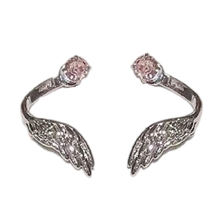 

Contemporary Wrap Around Wing Shaped Earrings Ear Studs with Sparkling Crystal Detailing Jewelry For Sensitive Skin