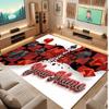 Cards Casino Theme Soft Crystal Velvet Rug Custom Name & Text Print Non Slip Floor Rug for Bedroom Living Room