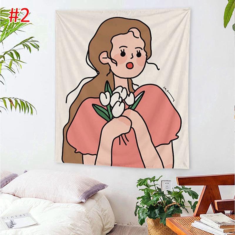 Гобелен Гостиная Спальня Стена Милая Девушка Эстетический Декор Фон Ткань 100x75cm — фото 6
