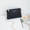Elegant Quilted Crossbody Purse with Golden Chain Strap PU Material, Zip Closure, and Detachable Shoulder Strap - Perfect for City Style