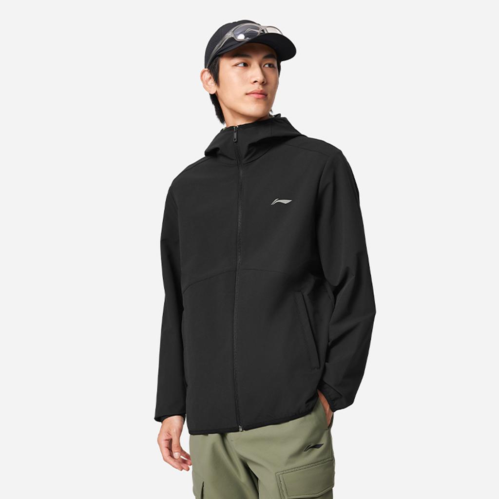 Li Ning Fitness Series Hooded Logo Stitching Zipper Windbreaker Men Outerwear AFDVE81-4