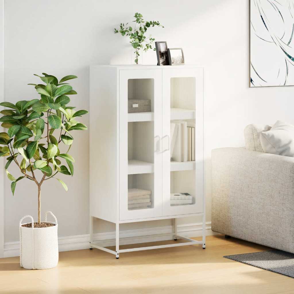 Komoda Biała 68X39X123 Cm Stal
