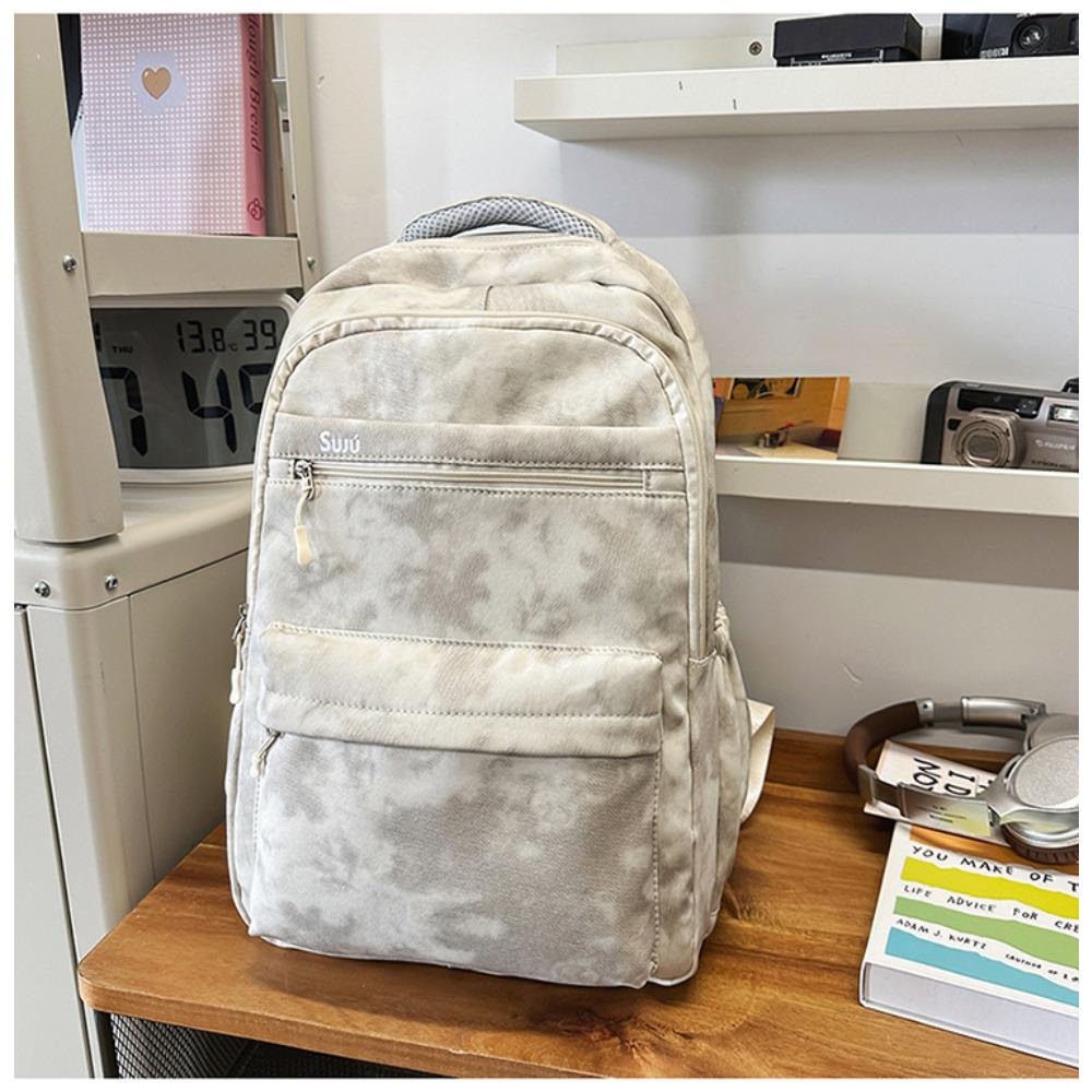 New simple solid color backpack large capacity water-proof junior high school high school student schoolbag 15.6 inch travel backpack