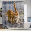 Cat Print Shower Curtain Bathroom Decor for Cat Lovers Washable Waterproof Pet Design Wall Hanging