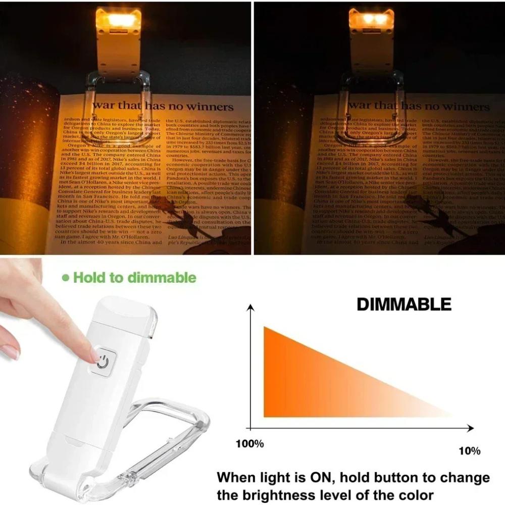 1pc Usb Rechargeable Book Clip Light  Eye Protection Reading Light Portable Bookmark Desk Lamp for Reading Dormitory Home Use