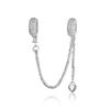 S925 Silver Ziyun Beaded Bracelet with Silicone Accessories and Tire Safety Chain