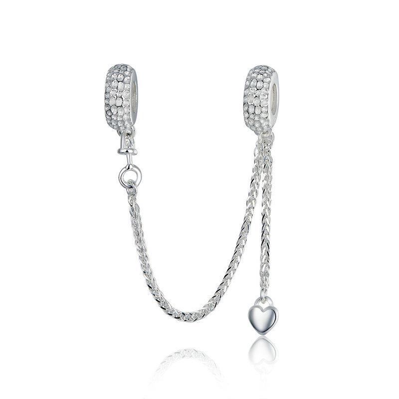 S925 Silver Ziyun Beaded Bracelet with Silicone Accessories and Tire Safety Chain