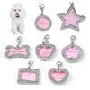 Étiquette d'identification pour animaux de compagnie, pendentifs d'adresse, nom, bricolage, strass, chien, chiot, carte Anti-perte