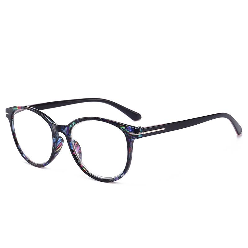 Retro Bag Flower Round Anti-Blue Reading Glasses Comfortable Reading Glasses High Definition Reading Mirror Spring Feet