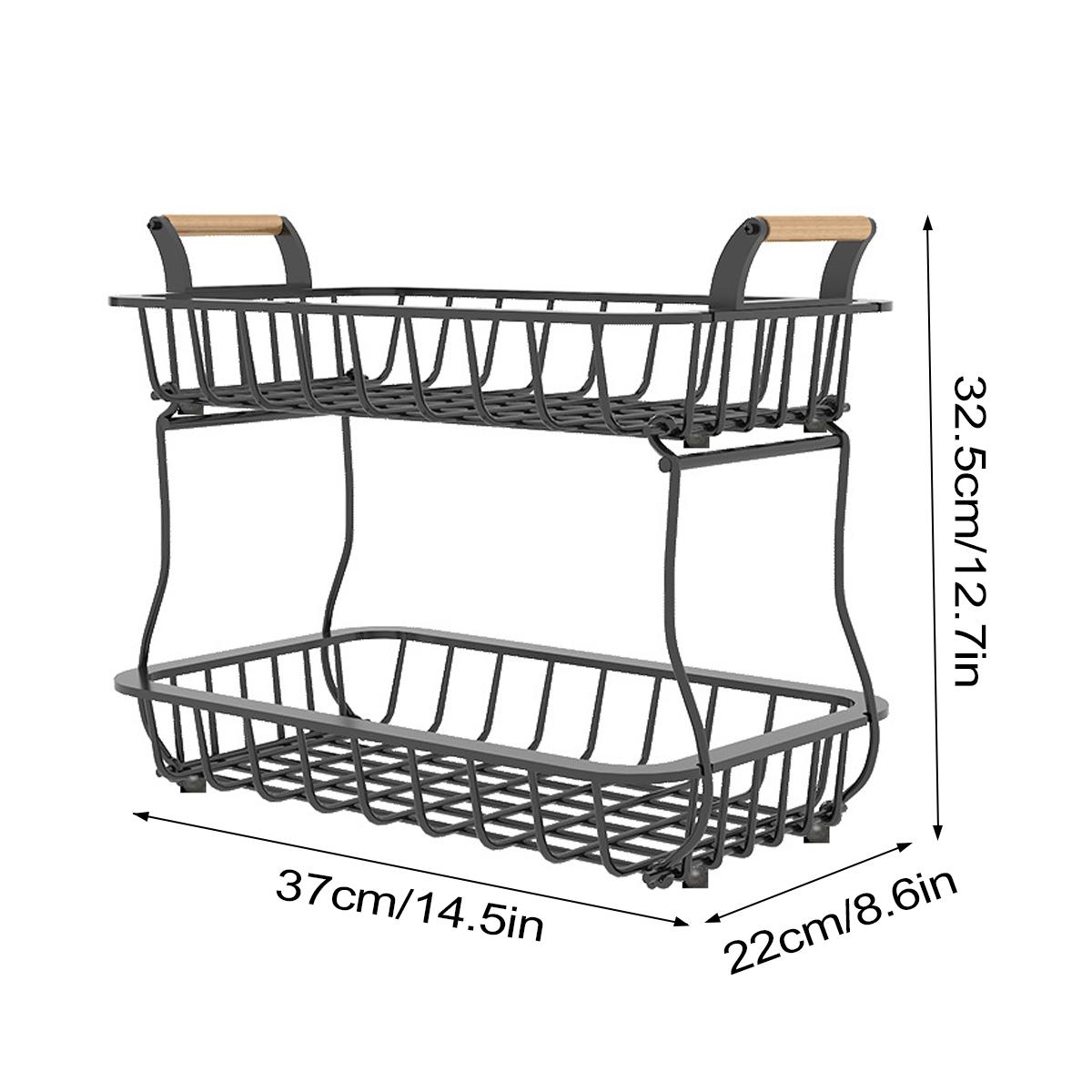 

Leeseph 2-х уровневая фруктовая корзина, металлическая фруктовая чаша, корзины для хлеба и закусок, съемный держатель для фруктов, кухонные корзины для хранения, подставка 2-tier чёрный