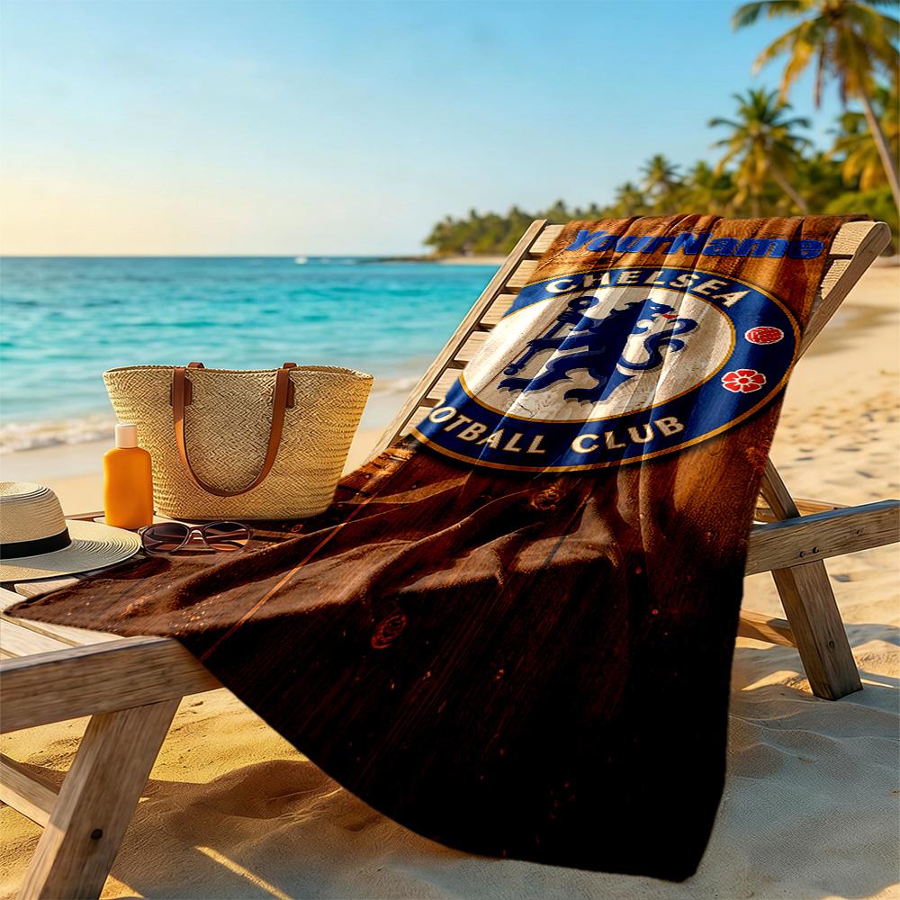 Chelsea Customize Your Name Beach Towel Super Soft & Absorbent Ideal for Travel Outdoor Swim Pool Yoga Surf Camping Hiking Gym Gift Holiday
