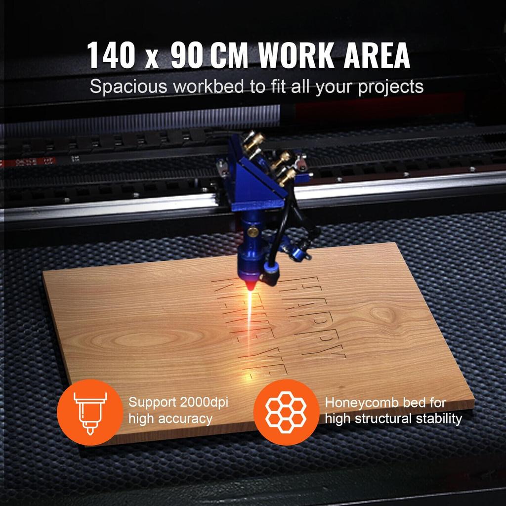 130W CO2 Laser Engraver Cutter Machine w/Glass Tube USB/U-Disk for Wood