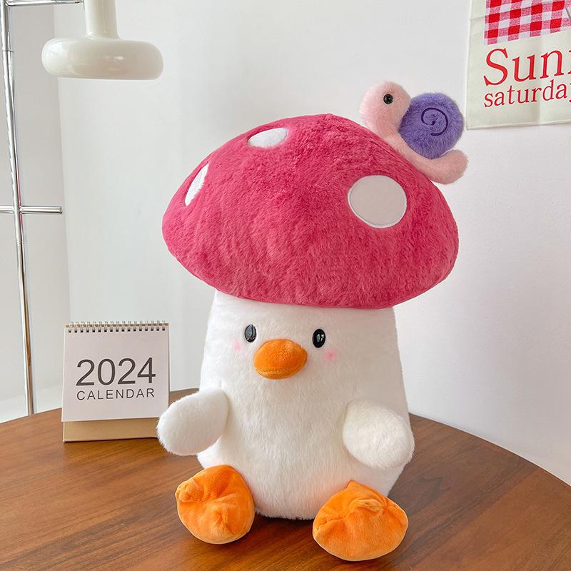 

Plush Mushroom Chicken Toy Cute Cartoon Girl Children Holiday Gift Pillow Doll 24cm/9.45in розовый