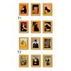 Set of 6 Cute Cats Design Art Print Wooden Frame Magnetic Sticekr for Refrigerator Decors Famous Painting Fridge Magnets