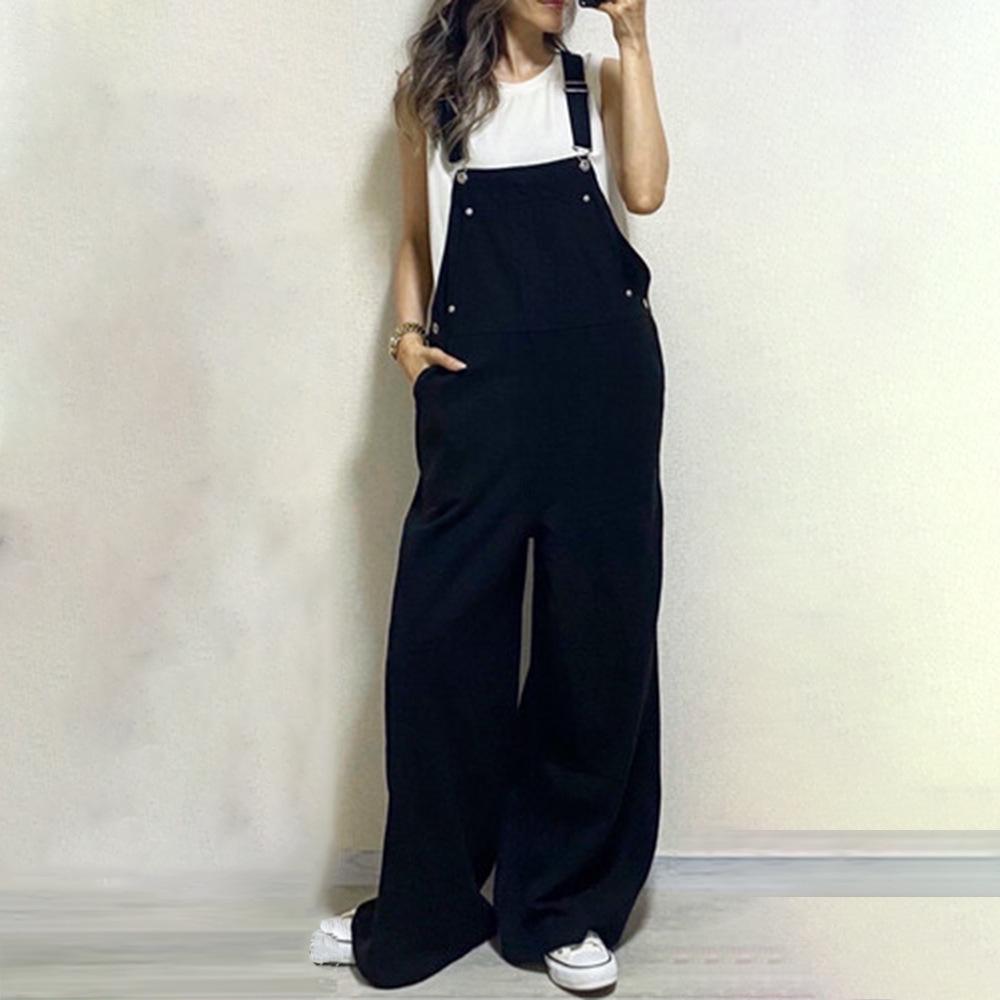2024 Japanese & Korean Fashion Backless Slim Overalls: High Waist Sleeveless Jumpsuit for Women