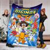 1pc Digimon Theme Blanket - Digital Print, Polyester, Cozy for All Seasons, Perfect for Outdoor, and Travel