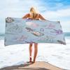 Watercolor Purple Lavender Beach Towel Microfiber Quick Dry Bathroom Supplies Camping Picnic Accessories Towels For Women Gifts
