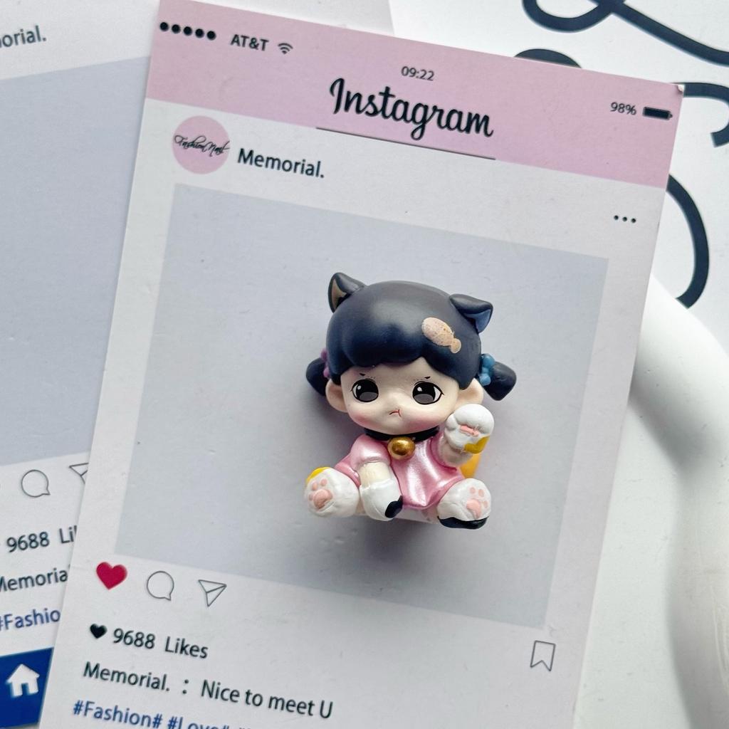 Zoraa Meow Sister Series Blind Bag Derivative Work Creativity Car Ornament Diy Backpack Pendant Mini Figure Toy Collectble Gifts