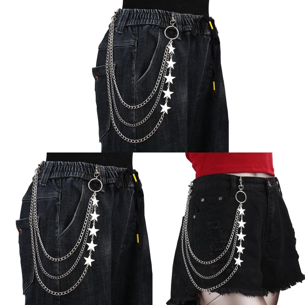 Star Shape Multilayer Belt Chain With Lobster Clasp For Men And Women