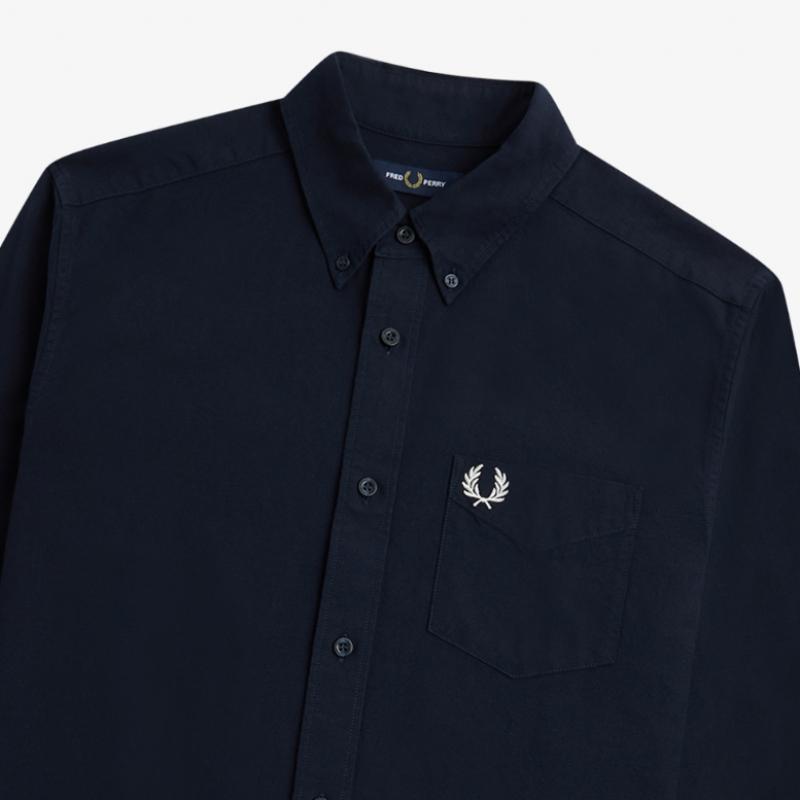 Fred Perry Long Sleeve Oxford Shirt Navy Afpm2435516 608