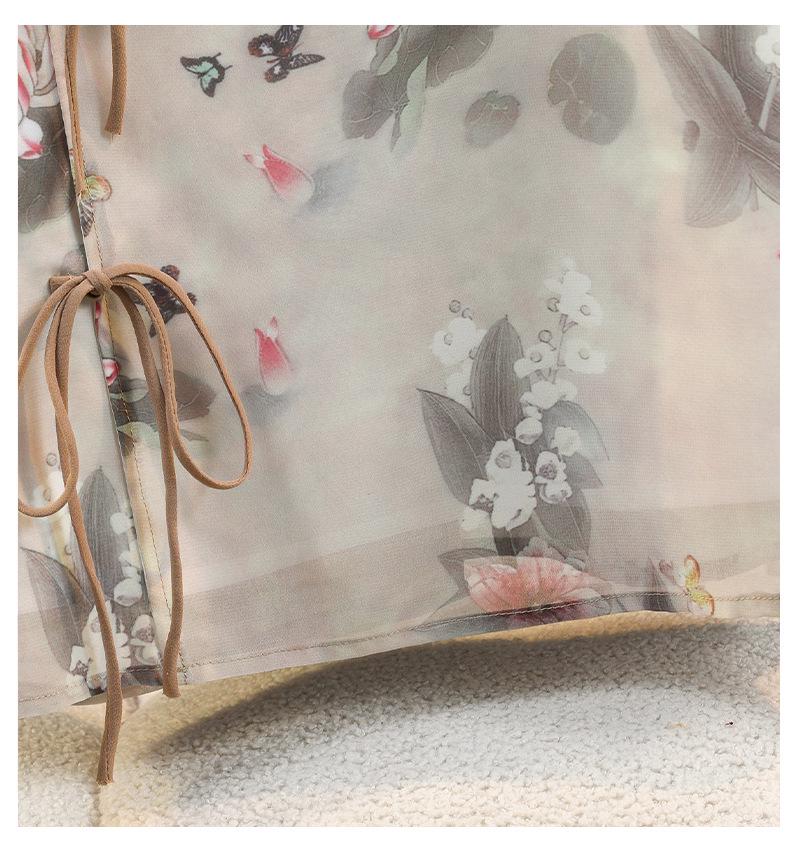 Damen Retro Chiffon Tang Anzug Zweiteiliges Set: Moderner Hanfu Cheongsam Stil