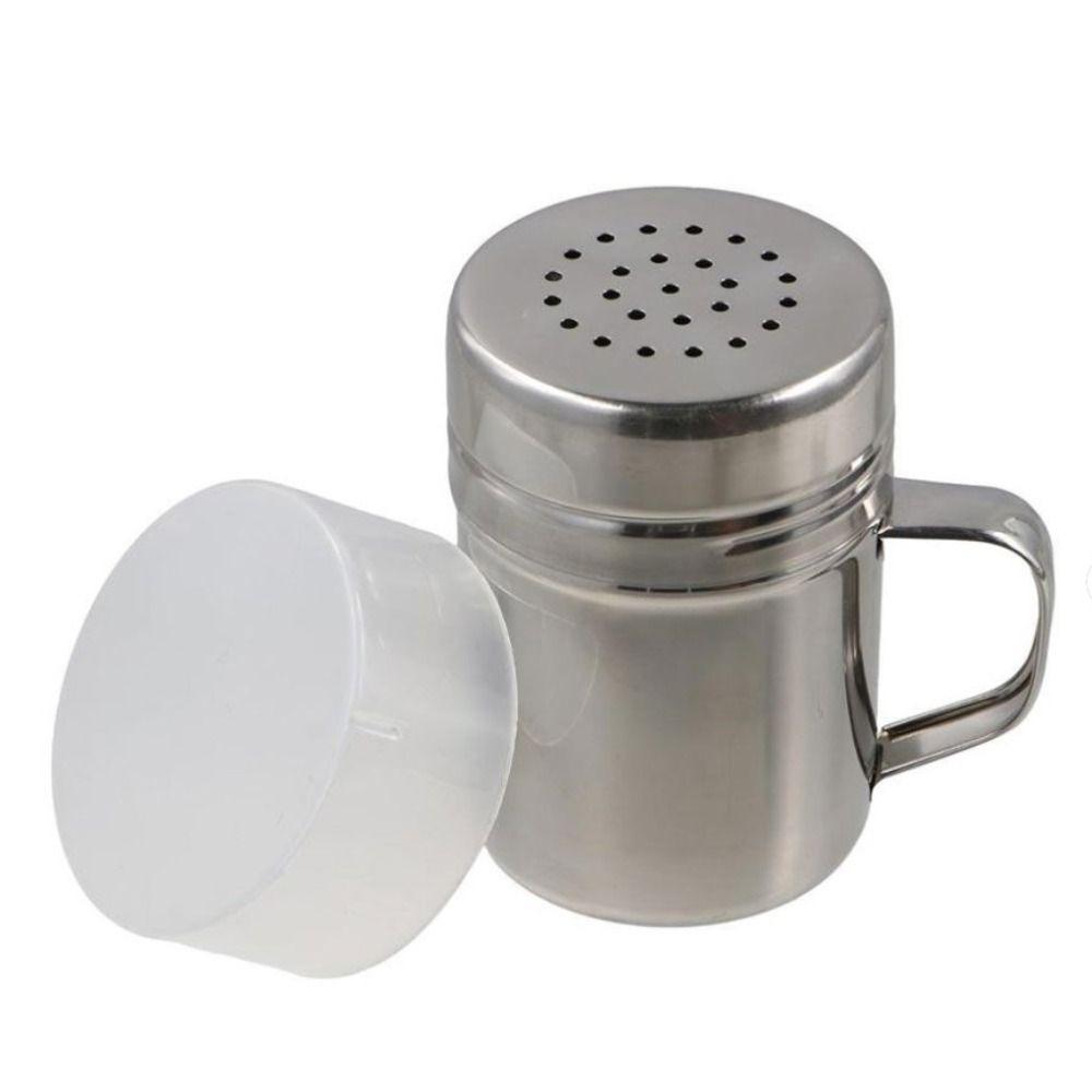 with Handle and Lid Salt Dispenser 304 Stainless Steel Condiment Container Spice Bottles Sugar