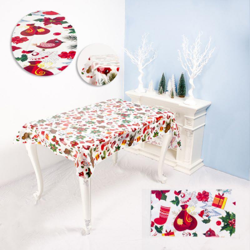 Christmas Printed Tablecloth Creative Pvc Christmas Table Tablecloth Christmas Tabletop Disposable Tablecloth