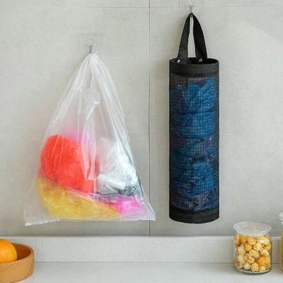 Grocery Bag Holder Plastic Bag Dispenser Transparent Mesh Design Large Capacity Grocery Bags Shopping Bag Holders