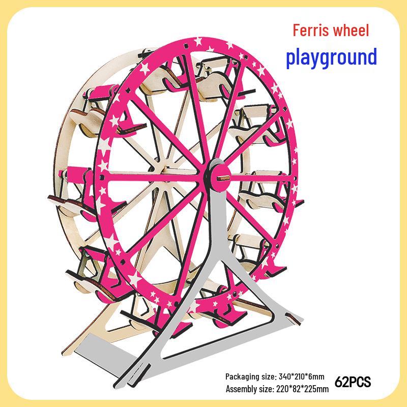

Children s 3D Wooden Ferris Wheel Puzzle Model - Creative Ornament and Toy Gift