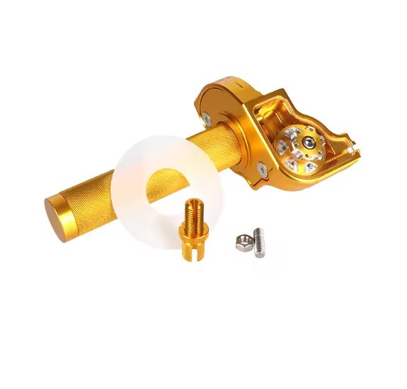 For ATV Quad Bike Motocross Moped Scooter Bike CNC Aluminum Parts 7/8" 22mm Universal Motorcycle Accelerator Throttle Twist Grip,Golden.