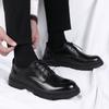 Derby Patent Leather Men's Shoes Fashionable and Versatile British Style Daily Leisure Business and Office Classic Groom's Shoes