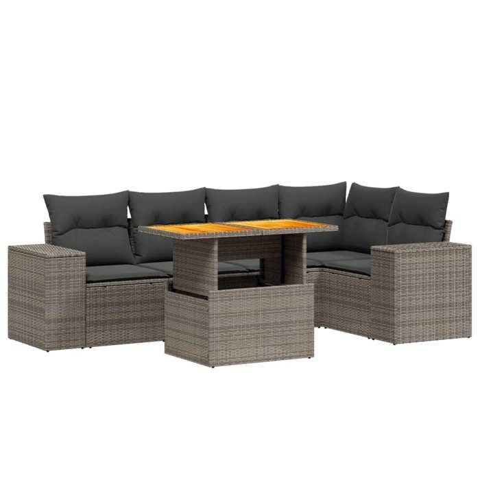 VidaXL Garden Lounge Set with Cushions 6 Pcs, Patio Sofas, Patio Furniture Set, Outdoor Furniture, Grey 3272628