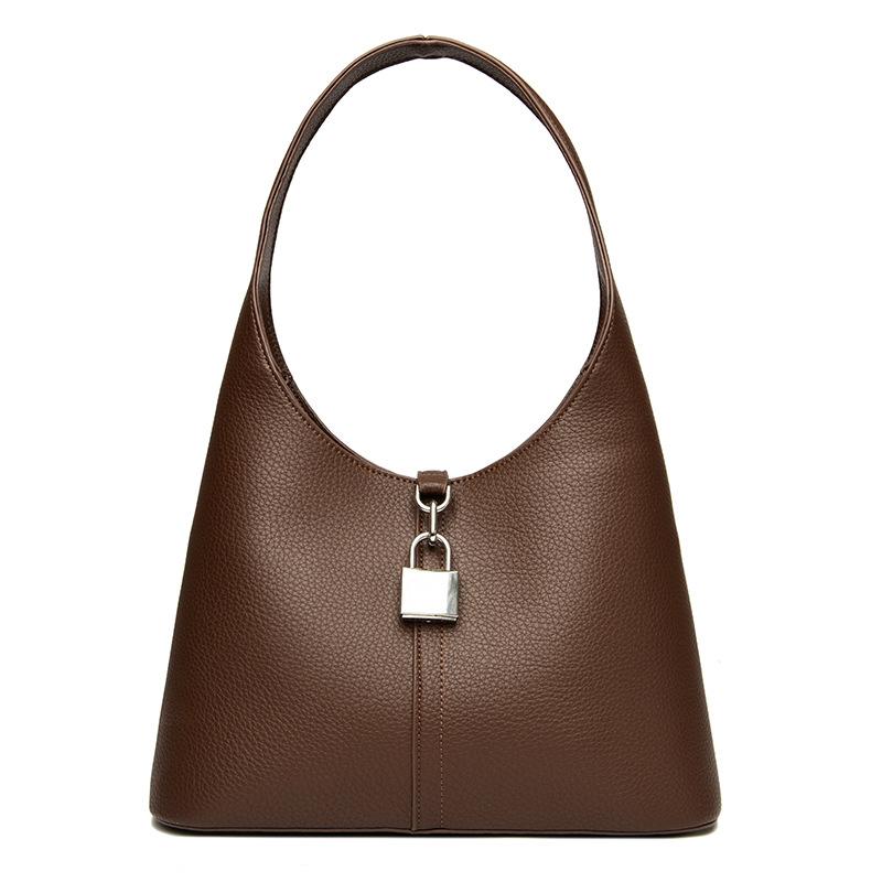 

Stylish simple large-capacity tote bag 2024 summer new casual shoulder bag large-capacity simple handbag коричневий