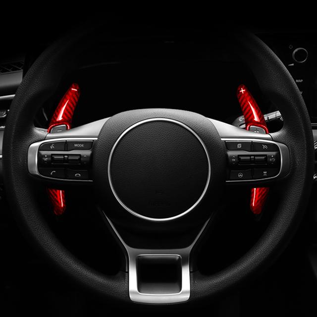 For KIA K5 2026-2026 Car Tuning Aluminum Alloy Real Carbon Fiber Steering Wheel Shifter Paddle Cover Trim Accessories