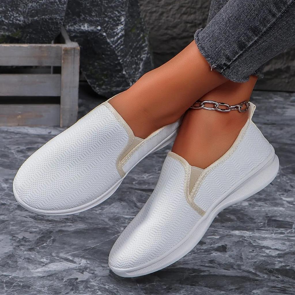 Fashion Hot Pink Lightweight Slip On Sneakers Women Mesh Breathable Casual Walking Shoes Woman Plus Size Comfortable Soft Loafers Ladies