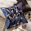 1Pc Katseye Kpop Style Girl Group Pillow Cover, Polyester 2D Double-Sided Print, School Uniform Group Photo Art, Fan Home Decor Gift