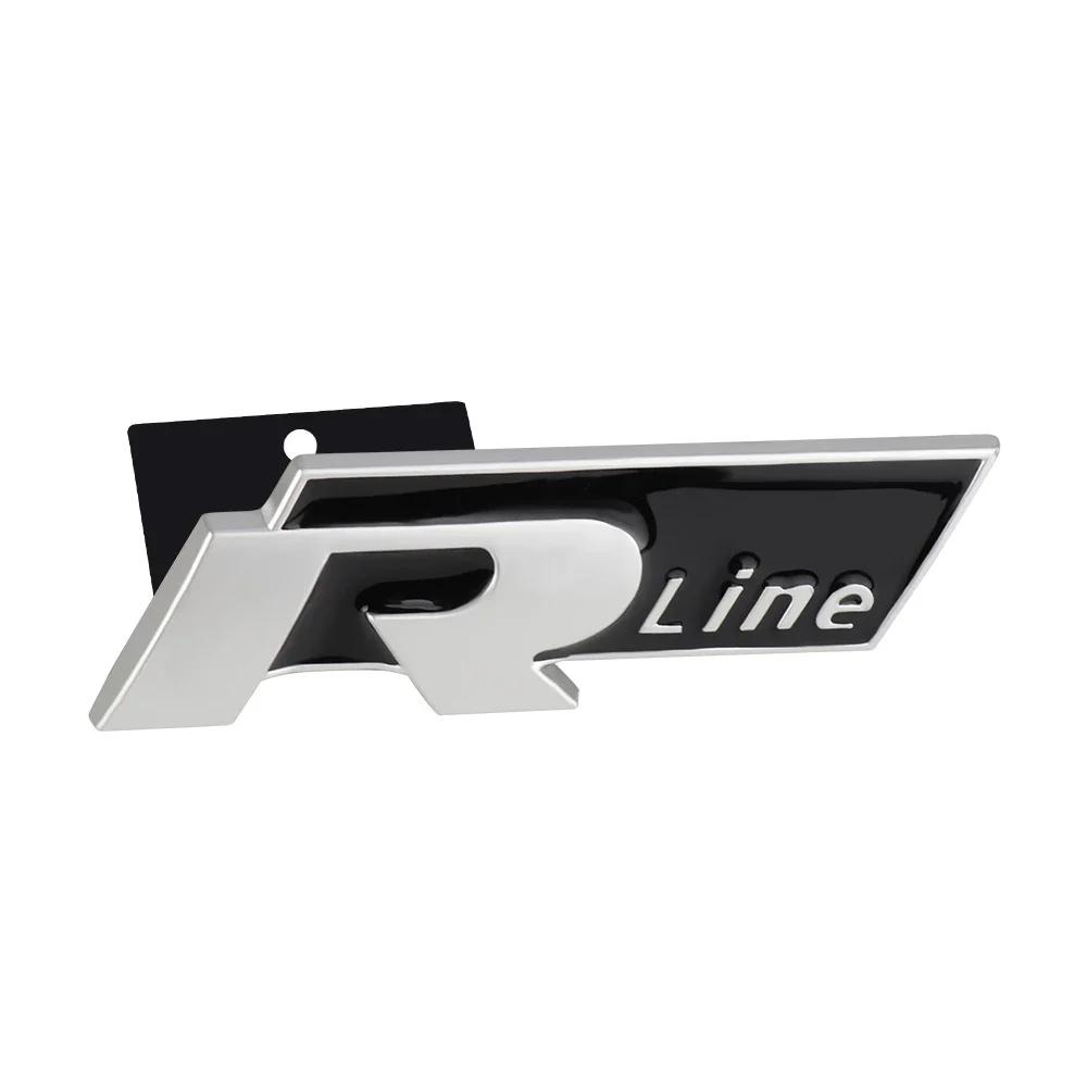 RUNTB1 1pc 3D Metal Car Front Grille Emblem Side Rear Trunk Badge Sticker for VW Rline R Logo Polo Passat B5 B7 Golf 8 7 Jetta Touareg