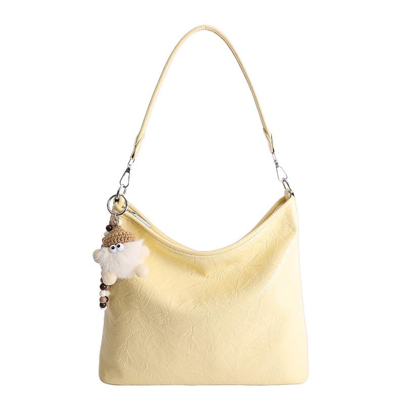 Classic Pu Leather Handheld Bag For Daily Use With Inner Zipper Pocket