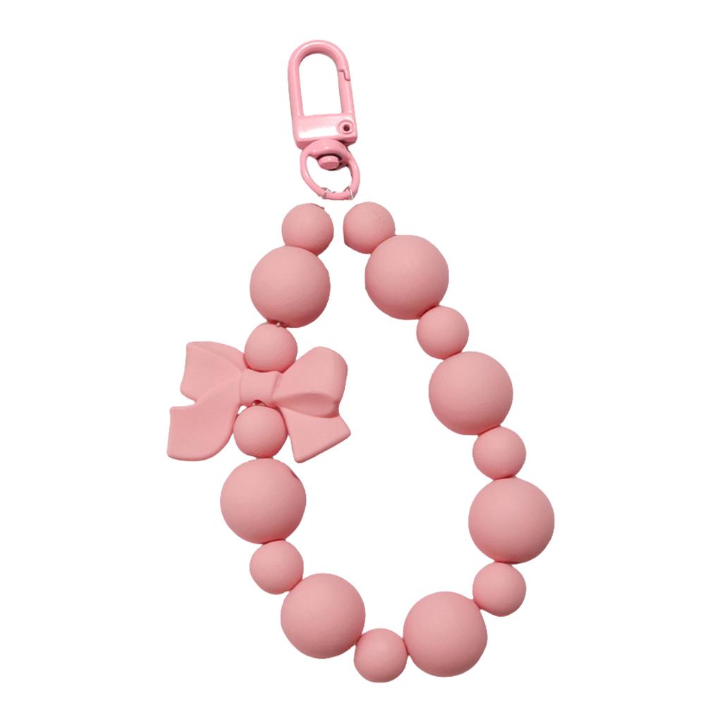 Bowknot Keychain Beaded Keyring Backpack Handbag Pendant Creative Car Key Chain Sweet Bows Bag Charm Decorations