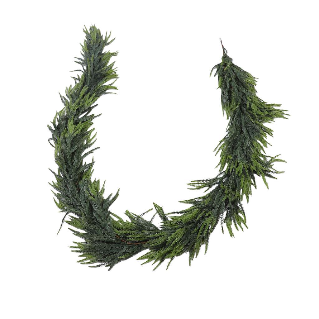 Artificial Norfolk Pine Garland 8.9FT Xmas Greenery Garland Faux Pine Needles Garland for Fireplace Table Window Stairs