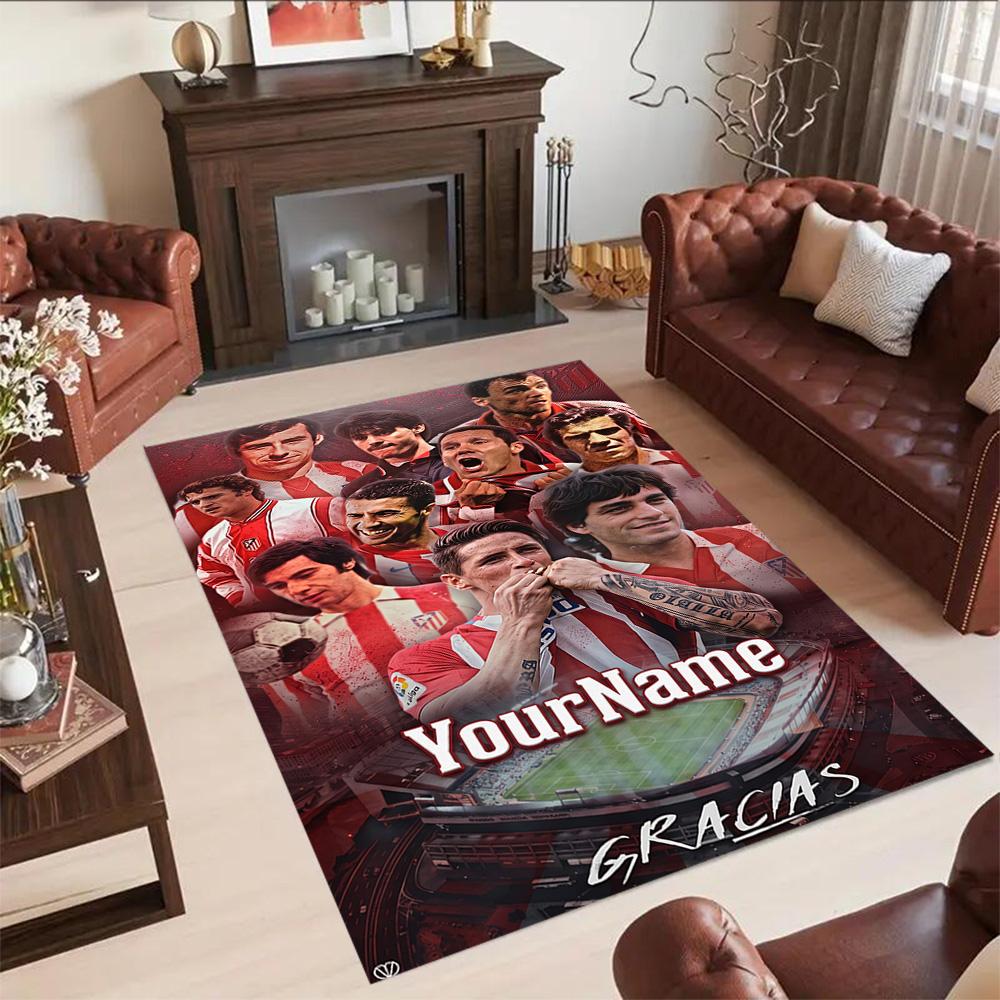 Atletico Madrid Personalized Name Carpet Suitable for Hallway Balcony Game Room Kitchen Antislip Carpet Anime Office Decor Spiritual Gift