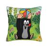 Maulwurf Krtek Kleiner Maulwurf Cartoon Kissenbezug Weiche Polyester Kissenhülle Dekorative Kissenhülle Sitzbezug mit Reißverschluss 45*45cm